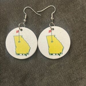 Yellow Georgia Map Earrings
